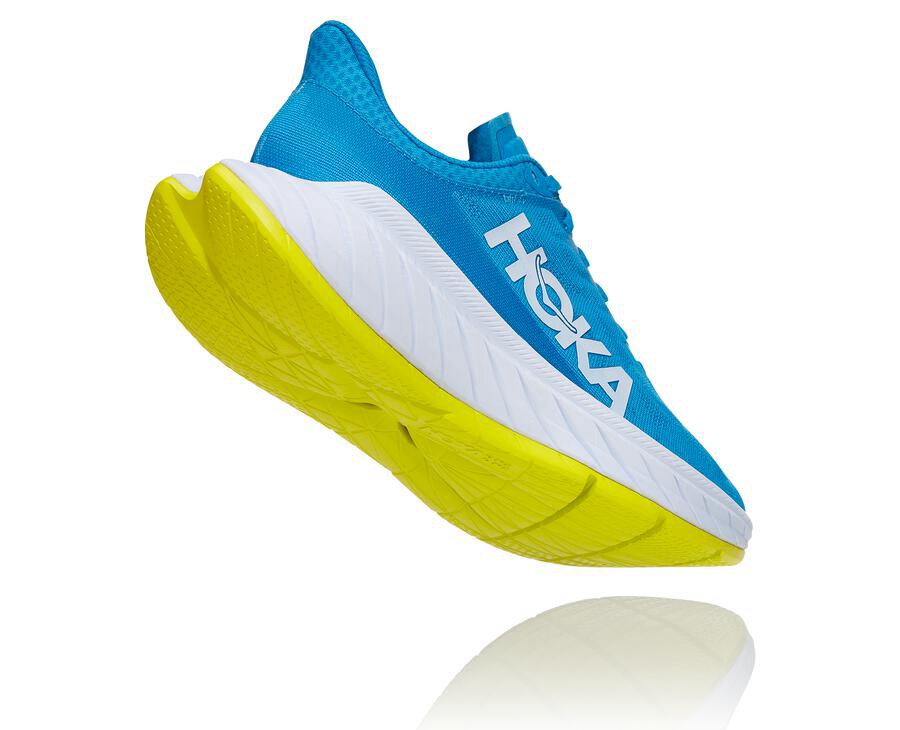 Hoka One One Hardloopschoenen Dames - Carbon X 2 - Blauw/Wit - CJ8546190